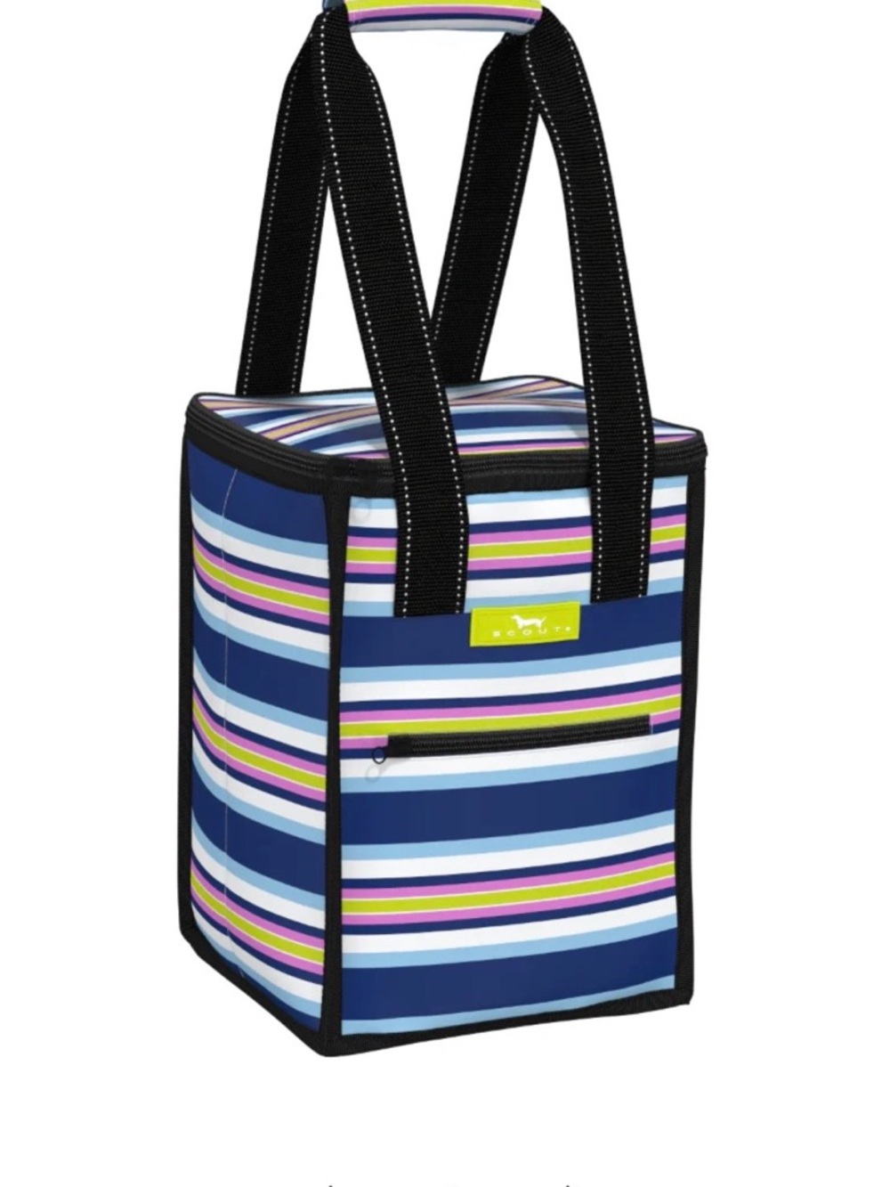 Scout Striped Tote Cooler Bag in Blue, White, Lime